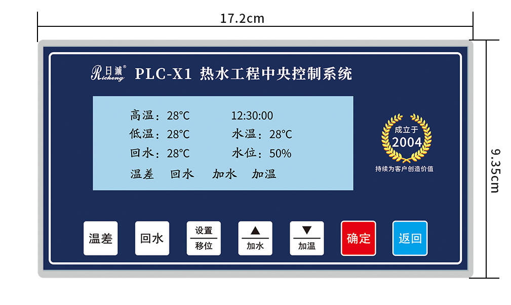 PLC-X1 外形尺寸图 17.2cm × 9.35cm