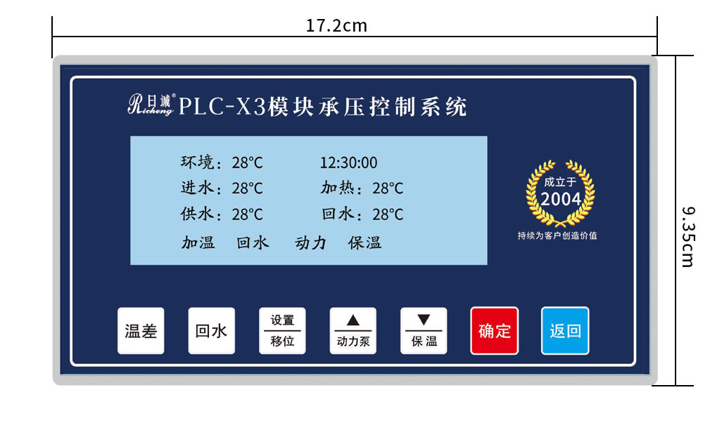 PLC-X3 外形尺寸图 17.2cm × 9.35cm